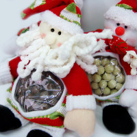 Bonequinhos_Papai Noel e Boneco de Neve_recheados de crocante branco ou ao leite_150g